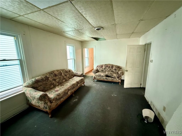 114 19th St, Buffalo, NY 14213 - sitting room featuring a drop ceiling and carpet floors