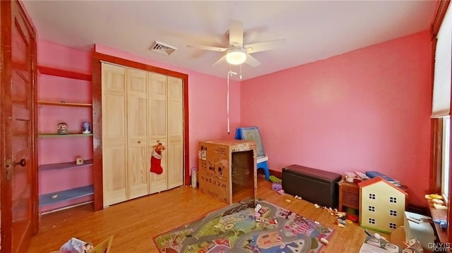 801 W Thomas St, Rome-Inside, NY 13440 - bedroom featuring wood finished floors, a closet, and a ceiling fan