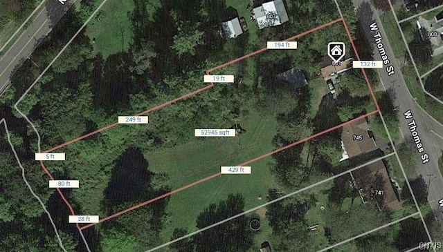 801 W Thomas St, Rome-Inside, NY 13440 - map / location featuring property boundaries highlighted