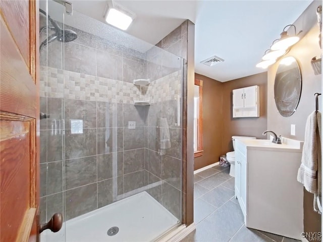 801 W Thomas St, Rome-Inside, NY 13440 - bathroom with vanity, a shower stall, and toilet
