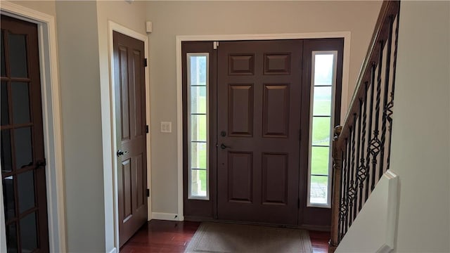 12 Probst Rd, Mendon, NY 14534 - foyer with dark wood-type flooring and baseboards