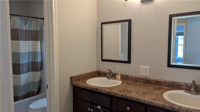 12 Probst Rd, Mendon, NY 14534 - bathroom with double vanity and shower / bath combo with shower curtain
