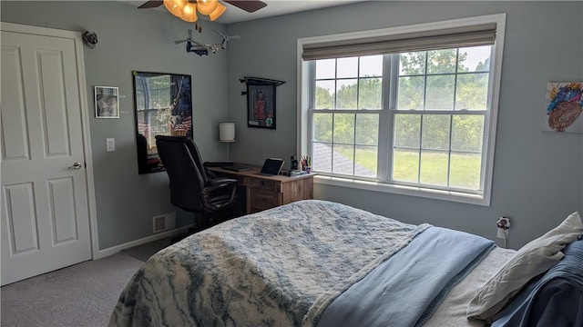 12 Probst Rd, Mendon, NY 14534 - carpeted bedroom with multiple windows and ceiling fan