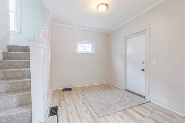 7 Herbert St, Rochester, NY 14621 - foyer entrance featuring wood finished floors, stairs, ornamental molding, and baseboards
