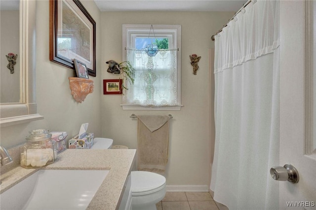 270 Buffalo Rd Unit 72, Aurora, NY 14052 - full bathroom featuring toilet, vanity, tile patterned flooring, and a shower with shower curtain