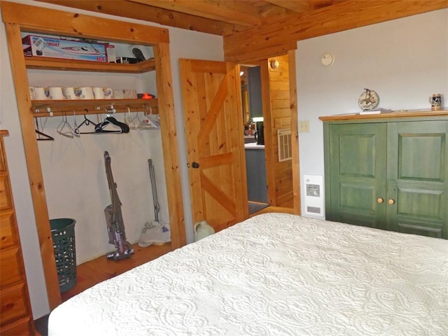 1910 Davis Hollow Rd, Andes, NY 13731 - bedroom with wood finished floors and beam ceiling