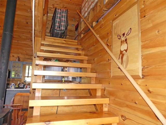1910 Davis Hollow Rd, Andes, NY 13731 - stairway with wood walls