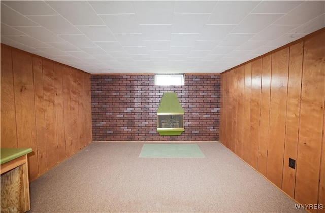 12620 Rte 39, Sardinia, NY 14134 - finished below grade area with wooden walls, carpet, and brick wall