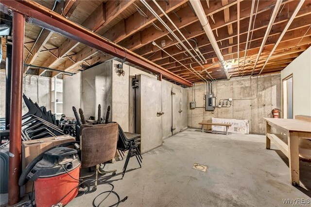 3045 Niagara St, Niagara Falls, NY 14303 - unfinished below grade area featuring electric panel