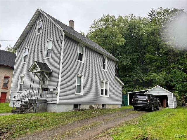 10 Otter Creek Pl, Cortland, NY 13045 - view of side of property featuring a chimney and a lawn