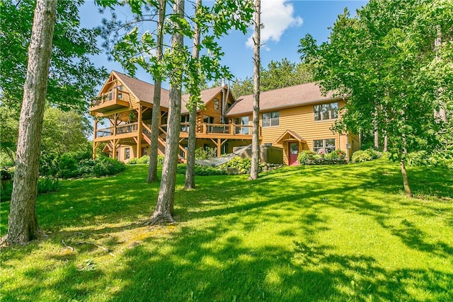 3996 Donley Rd, Italy, NY 14512 - back of house featuring a deck and a lawn
