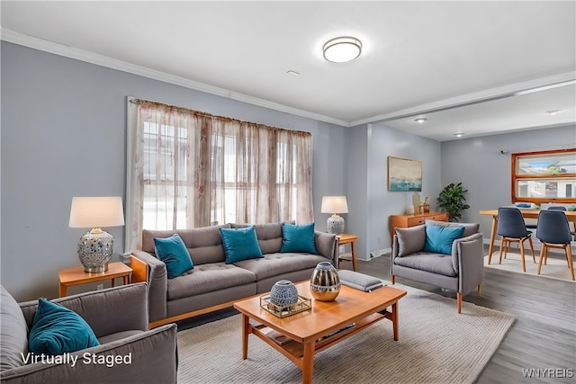 46 Wilkes Ave, Buffalo, NY 14215 - living area featuring ornamental molding and wood finished floors