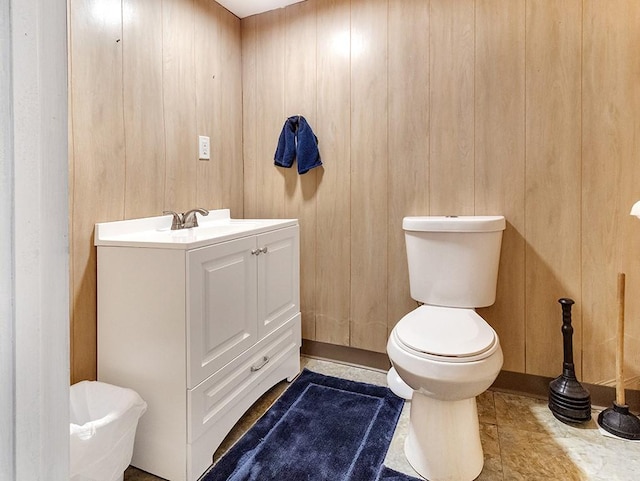 13 W Crest Dr, Gates, NY 14606 - half bath with toilet, vanity, and wooden walls