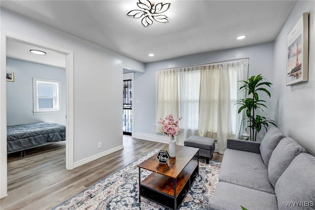 57 Davidson Ave, Buffalo, NY 14215 - living room featuring wood finished floors, recessed lighting, and baseboards