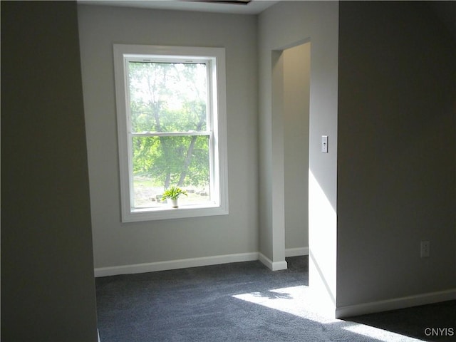 8457 S Main St, Le Ray, NY 13637 - spare room featuring plenty of natural light, dark colored carpet, and baseboards