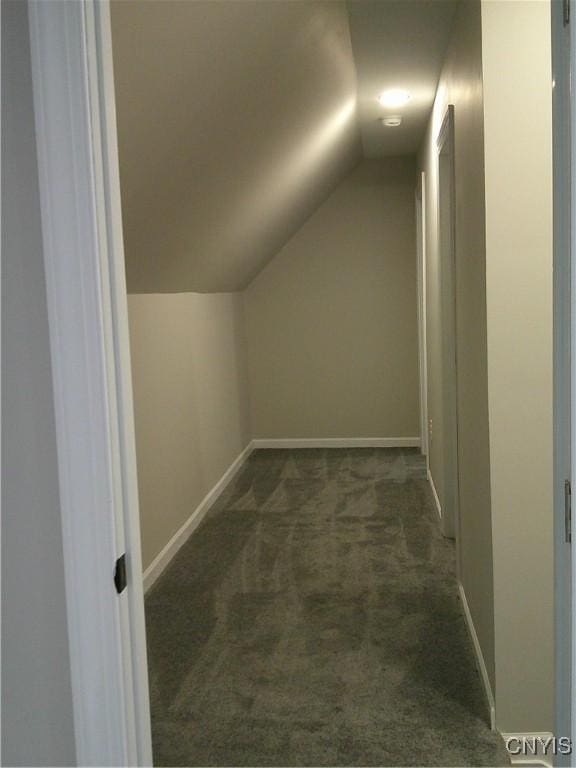 8457 S Main St, Le Ray, NY 13637 - bonus room featuring dark colored carpet, lofted ceiling, and baseboards