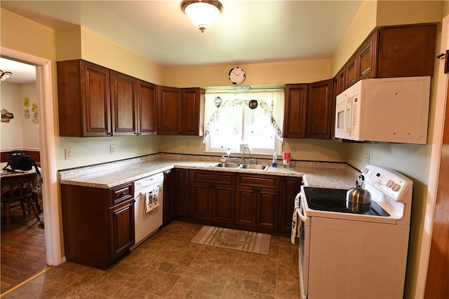 158 Dingman Hill Rd, Bainbridge, NY 13733 - kitchen with white appliances, a sink, and light countertops