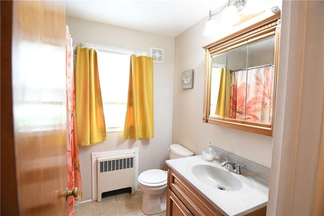 158 Dingman Hill Rd, Bainbridge, NY 13733 - full bathroom featuring radiator heating unit, toilet, and vanity