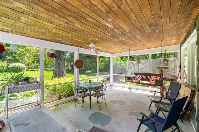 4482 Cory Corners Rd, Marion, NY 14505 - sunroom featuring ceiling fan
