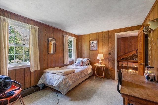 4482 Cory Corners Rd, Marion, NY 14505 - carpeted bedroom featuring wooden walls