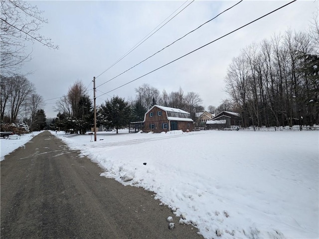73 Derosia Rd, Lafayette, PA 16738 - view of asphalt street featuring a barn