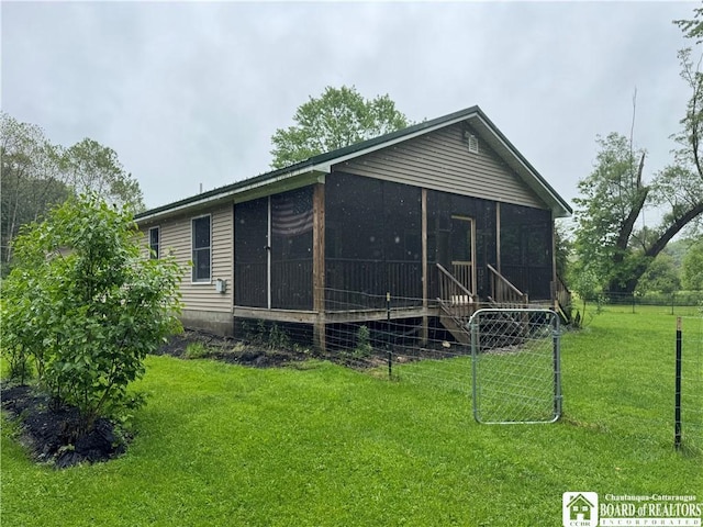 131 Goose Creek Rd, Busti, NY 14710 - back of house with a sunroom
