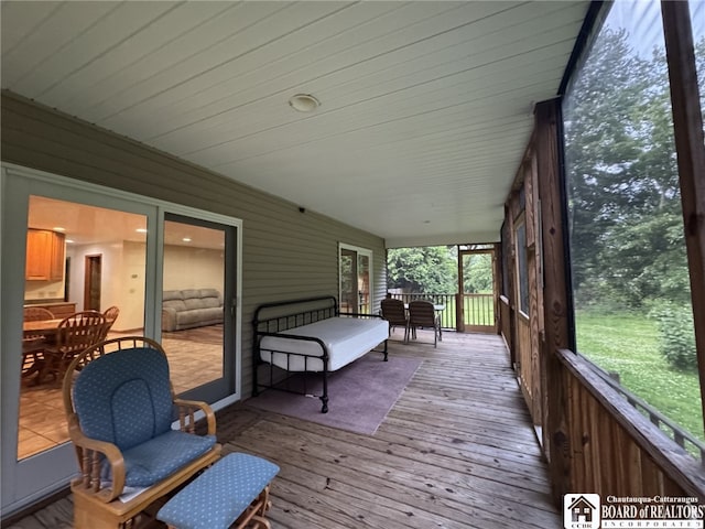 131 Goose Creek Rd, Busti, NY 14710 - wooden deck with outdoor dining area