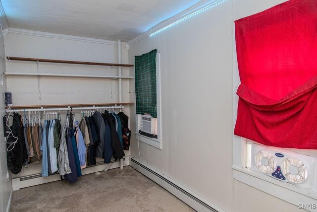 204 E Ellis St, Dewitt, NY 13057 - spacious closet featuring carpet floors, a baseboard heating unit, and cooling unit