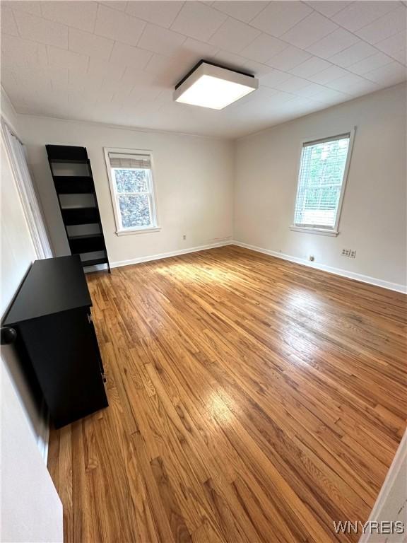 34 Maple St, Ellery, NY 14712 - unfurnished living room featuring healthy amount of natural light, light wood finished floors, and baseboards