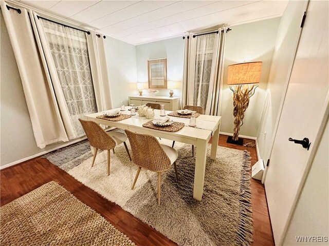 34 Maple St, Ellery, NY 14712 - dining space with wood finished floors and baseboards