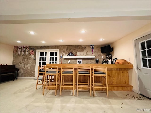 34 Maple St, Ellery, NY 14712 - indoor dry bar featuring concrete floors and recessed lighting