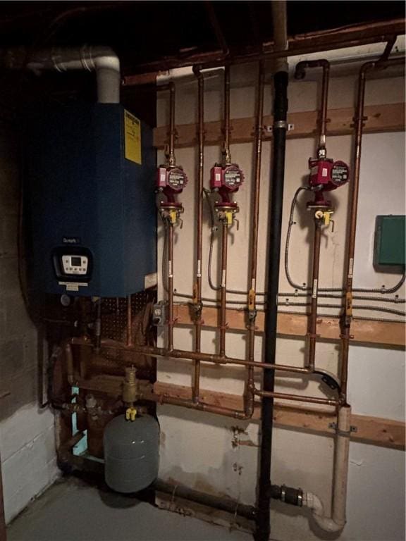 606 County Highway 12, Laurens, NY 13796 - utility room featuring tankless water heater