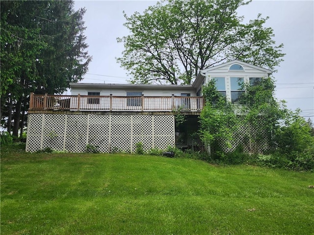 7650 Grant Avenue Rd, Sennett, NY 13021 - view of grassy yard featuring a deck