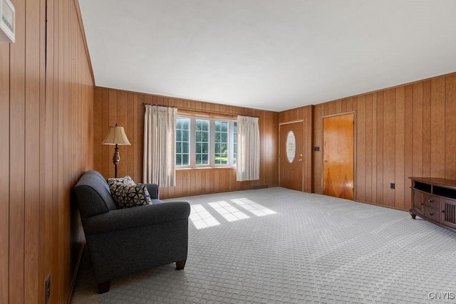 299 Sharp Rd, Granby, NY 13069 - carpeted living room with wood walls