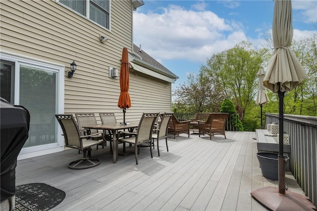 3104 Knoll Rd, Erwin, NY 14870 - wooden deck featuring outdoor dining area