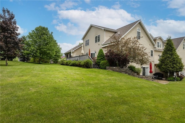 3104 Knoll Rd, Erwin, NY 14870 - view of grassy yard featuring stairs