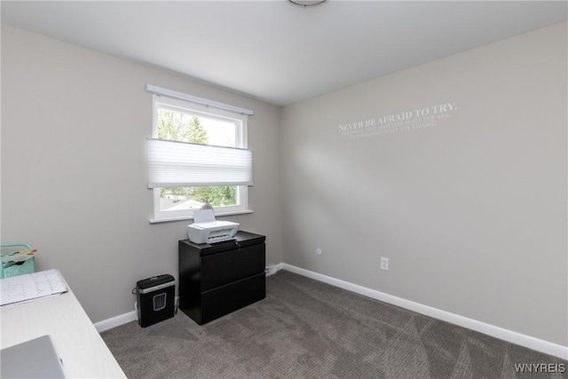 195 Robert Dr, North Tonawanda, NY 14120 - office area with dark colored carpet and baseboards