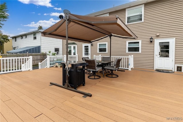 195 Robert Dr, North Tonawanda, NY 14120 - wooden terrace with outdoor dining area