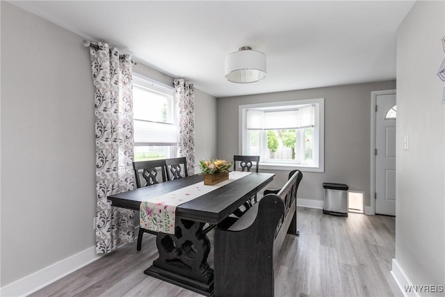 195 Robert Dr, North Tonawanda, NY 14120 - dining space with plenty of natural light, baseboards, and light wood finished floors