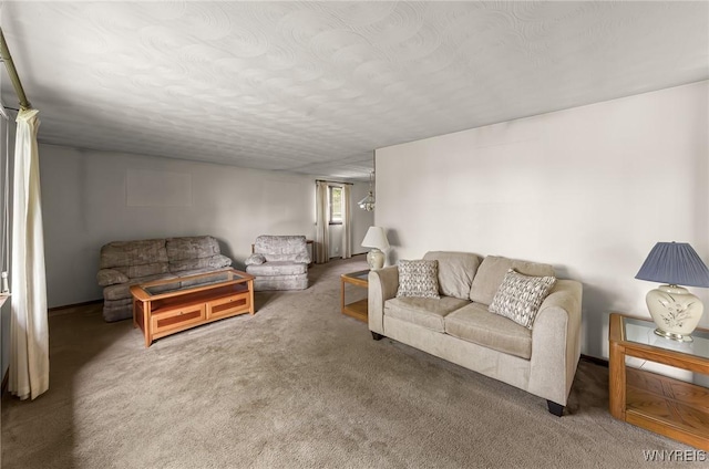 2923 N Ave, Niagara Falls, NY 14305 - living area featuring carpet flooring and a textured ceiling