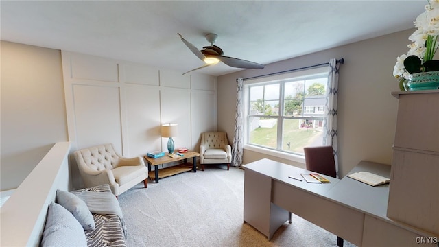 213 Lexi Ln, Van Buren, NY 13027 - home office with light colored carpet and ceiling fan
