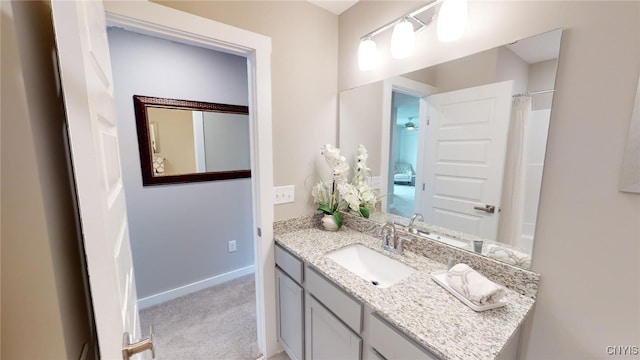 213 Lexi Ln, Van Buren, NY 13027 - full bath featuring vanity, a shower with shower curtain, and baseboards