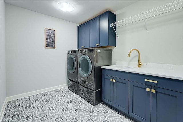 101 Coventry Rdg, Pittsford, NY 14534 - laundry area with separate washer and dryer, cabinet space, and baseboards