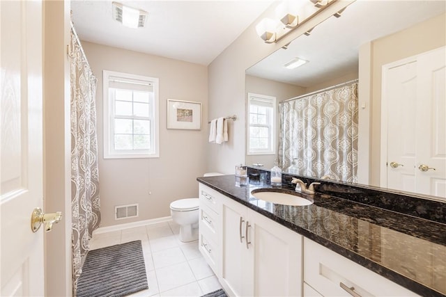 1156 Channing Woods Dr, Webster, NY 14580 - bathroom with vanity, tile patterned floors, toilet, and baseboards