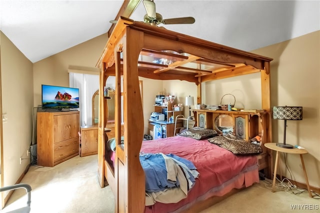 113 Meadow Spring Ln, Amherst, NY 14051 - bedroom with carpet floors, lofted ceiling, and baseboards