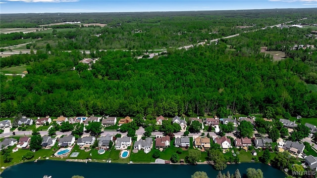 113 Meadow Spring Ln, Amherst, NY 14051 - aerial view of property and surrounding area with a forest and a large body of water