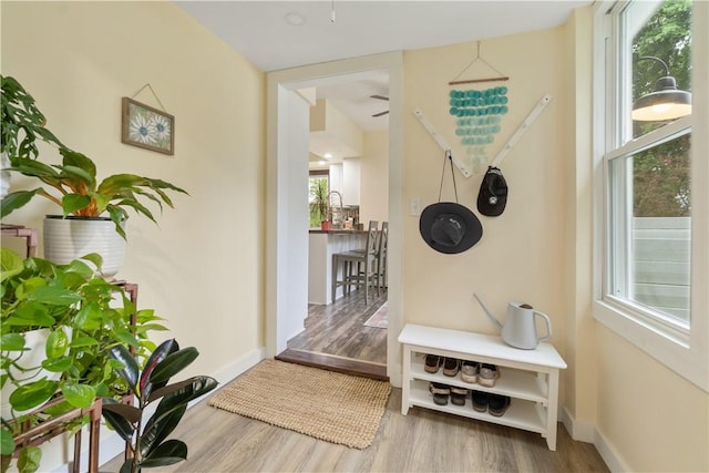456 N Main St, Benton, NY 14527 - hallway with wood finished floors and baseboards
