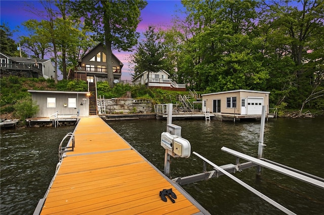 6525 Bonnie Castle Rd, Huron, NY 14590 - dock with boat lift, a water view, and stairway
