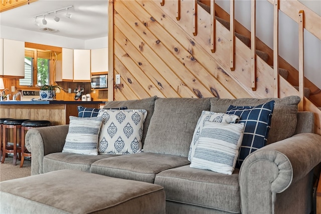 6525 Bonnie Castle Rd, Huron, NY 14590 - carpeted living area featuring track lighting