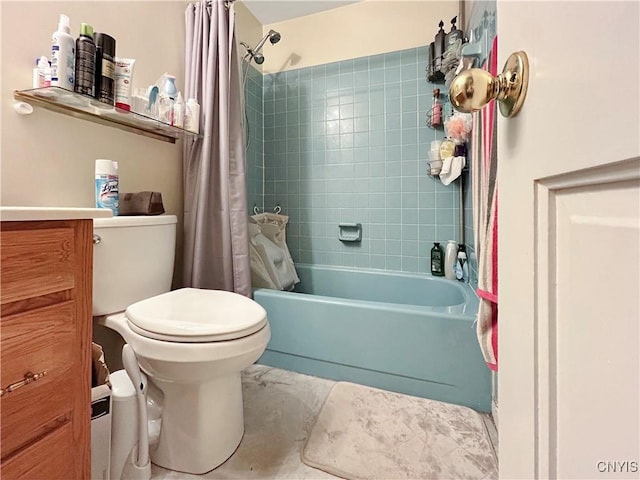 8304 Radian, Clay, NY 13027 - full bath featuring toilet, shower / bath combo with shower curtain, and vanity